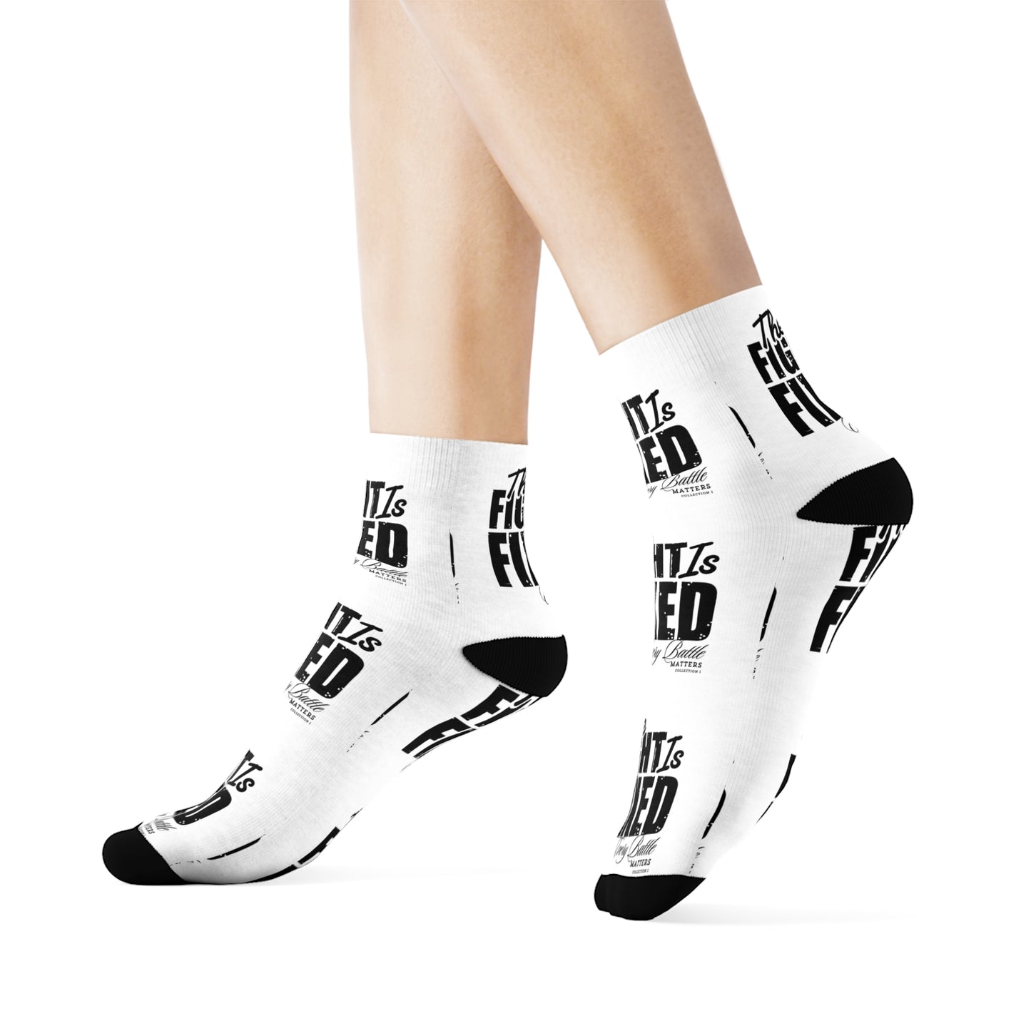The Fight Is Fixed® Motivational Crew Socks