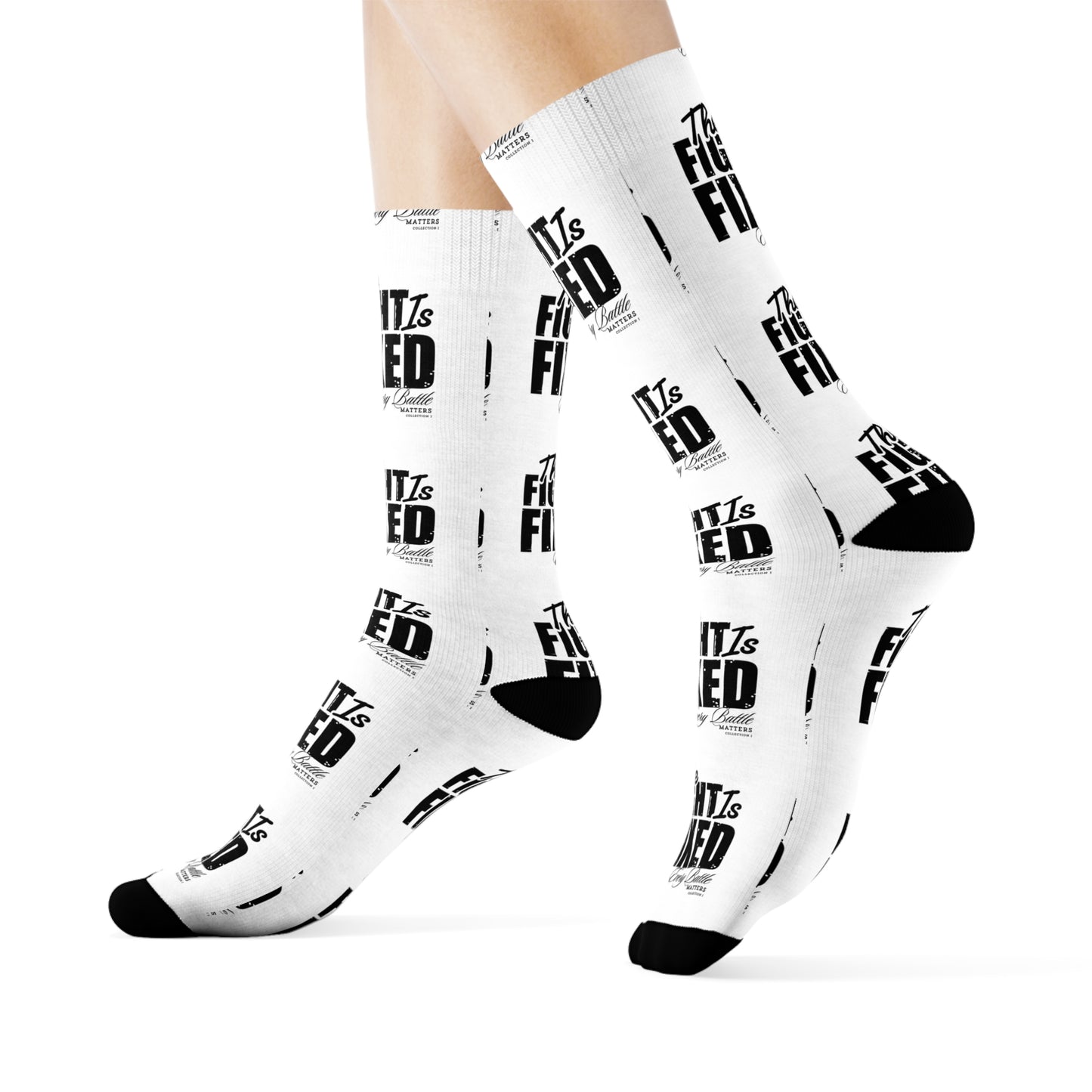 The Fight Is Fixed® Motivational Crew Socks