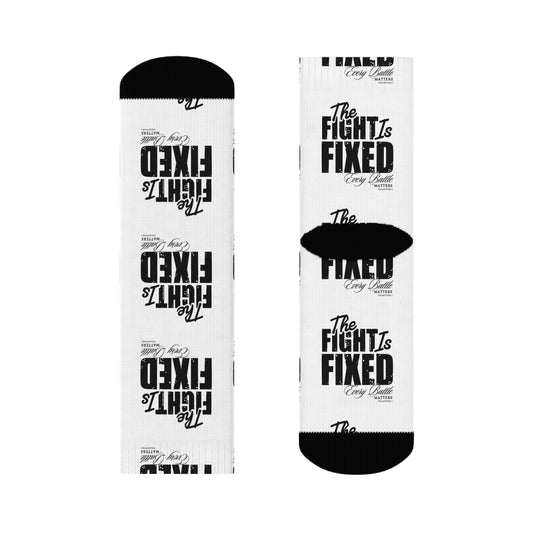 The Fight Is Fixed® Motivational Crew Socks