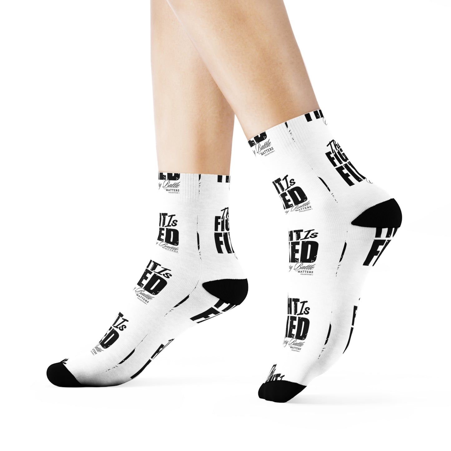 The Fight Is Fixed® Motivational Crew Socks