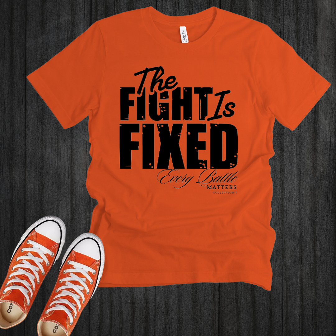 THE FIGHT IS FIXED® BRANDED TEE SHIRT & BUCKET HAT SET