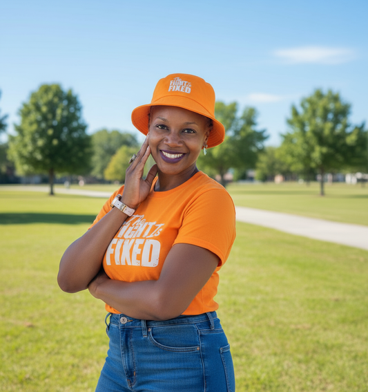 THE FIGHT IS FIXED® BRANDED TEE SHIRT & BUCKET HAT SET